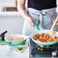 Greenpan Rio Ceramic Nonstick 8" & 10" Open Frypan Set | Turquoise -Chic Kitchen Utensils 12.5 38c10993 f36f 4a54 a6d5 3d4bc1d873a6