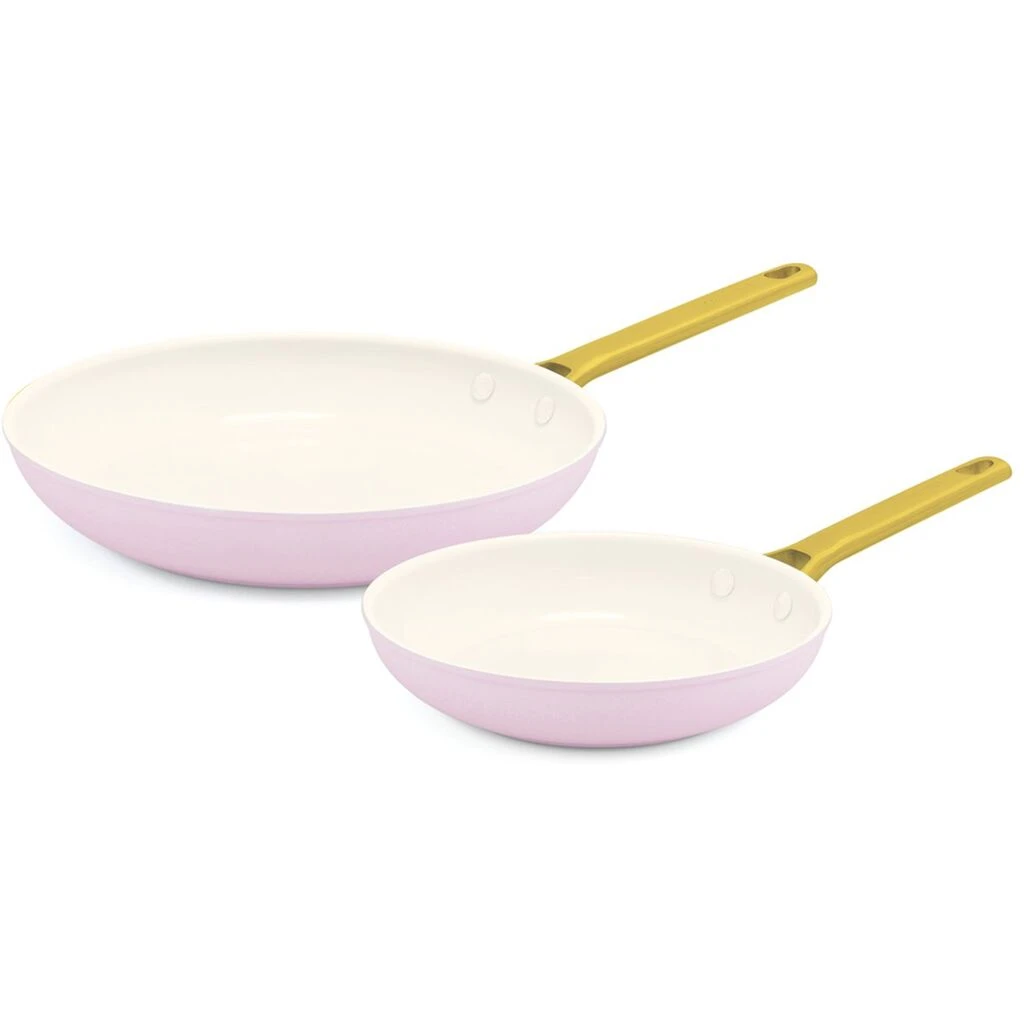 Greenpan Reserve Ceramic Nonstick 8" & 10" Open Frypan Set | Blush 1 Greenpan Reserve Ceramic Nonstick 8" & 10" Open Frypan Set | Blush