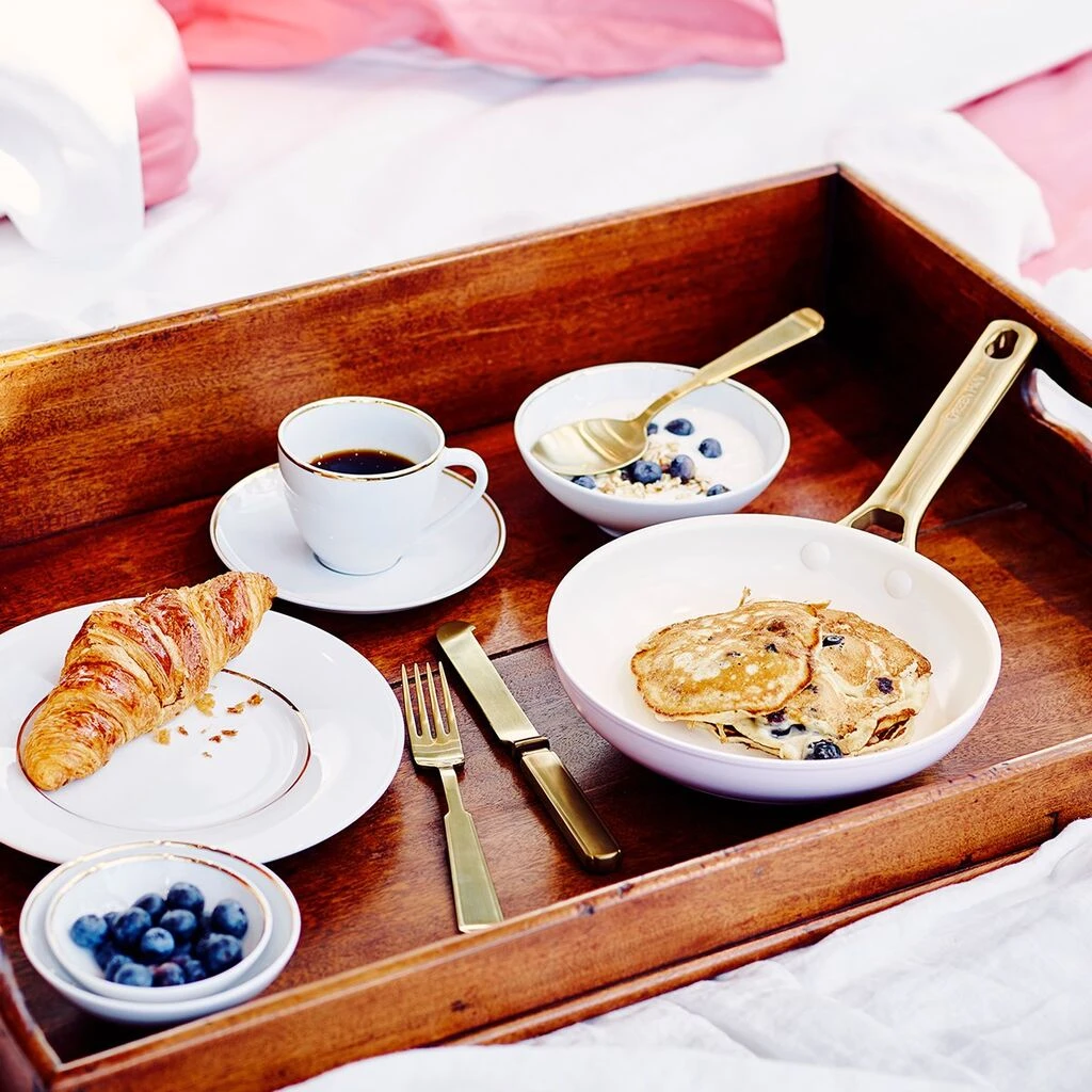 Greenpan Reserve Ceramic Nonstick 8" & 10" Open Frypan Set | Blush 7 Greenpan Reserve Ceramic Nonstick 8" & 10" Open Frypan Set | Blush - Image 7