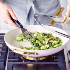 Greenpan Reserve Ceramic Nonstick 12" Frypan With Helper Handle | Blush With Gold-Tone Handles -Chic Kitchen Utensils 6.4 b08e6979 f1f0 4fd4 8900 1d474273586d