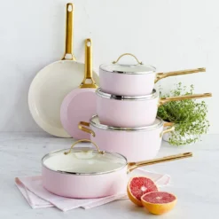 Greenpan Reserve Ceramic Nonstick 10 Piece Cookware Set | Blush -Chic Kitchen Utensils 7.7 2dee5fc9 89bd 42d2 bcd7 8f691d14757e