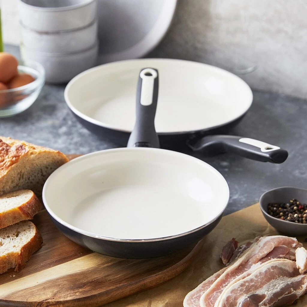 Greenpan Rio Ceramic Nonstick 8" & 10" Open Frypan Set | Black 2 Greenpan Rio Ceramic Nonstick 8" & 10" Open Frypan Set | Black - Image 2
