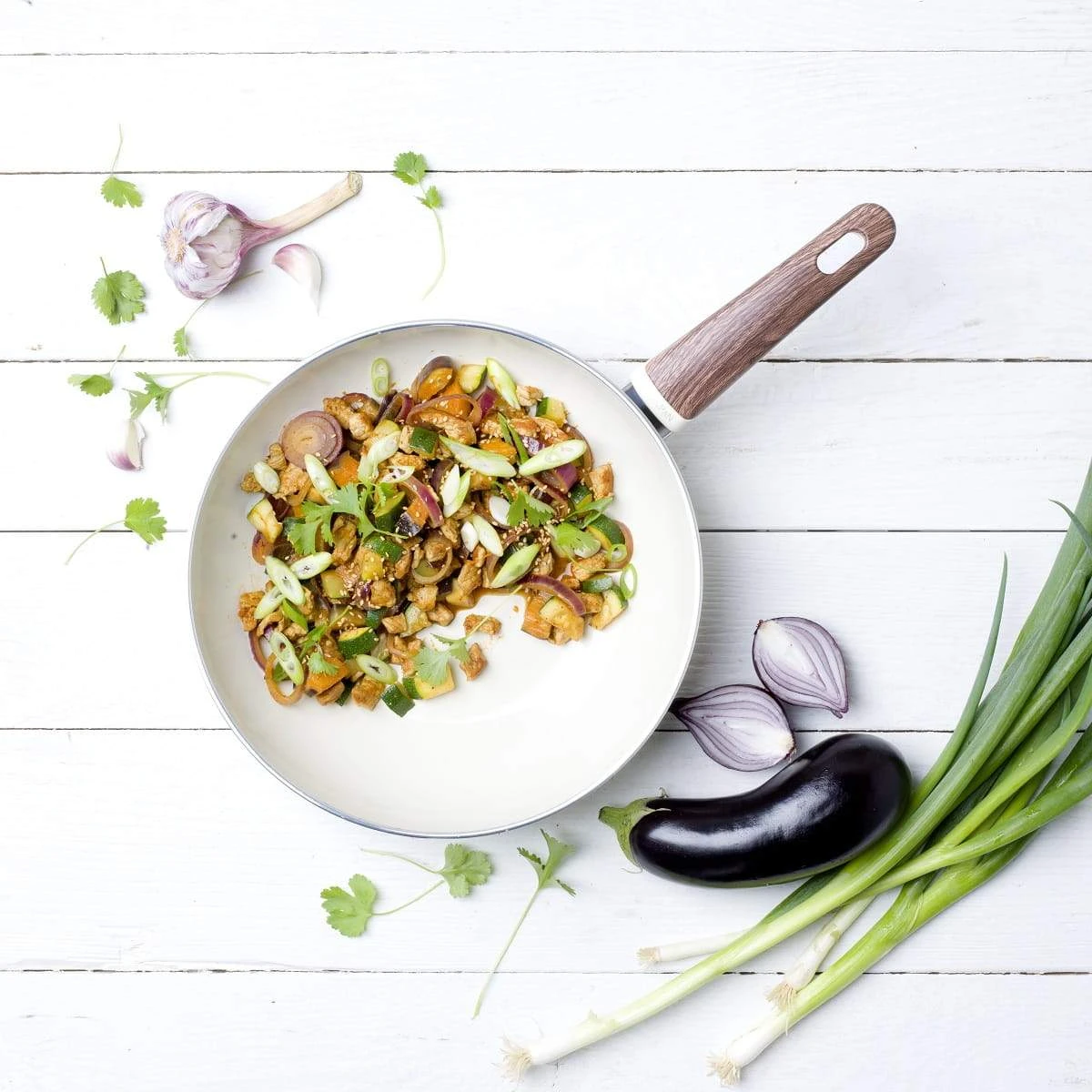 Wood-Be<br> Wok, Cream White - 28cm 2 Wood-Be<br> Wok, Cream White - 28cm - Image 2