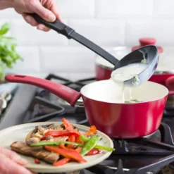 GreenLife Soft Grip<br> 16pc Cookware Sets, Red 10 GreenLife Soft Grip<br> 16pc Cookware Sets, Red -Chic Kitchen Utensils CC001020 002 GreenLife Soft Grip 16pc Cookware Sets Red 5