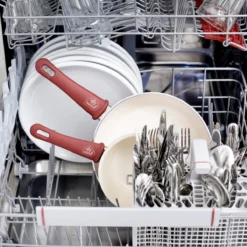 GreenLife Soft Grip<br> 16pc Cookware Sets, Red 11 GreenLife Soft Grip<br> 16pc Cookware Sets, Red -Chic Kitchen Utensils CC001020 002 GreenLife Soft Grip 16pc Cookware Sets Red 6