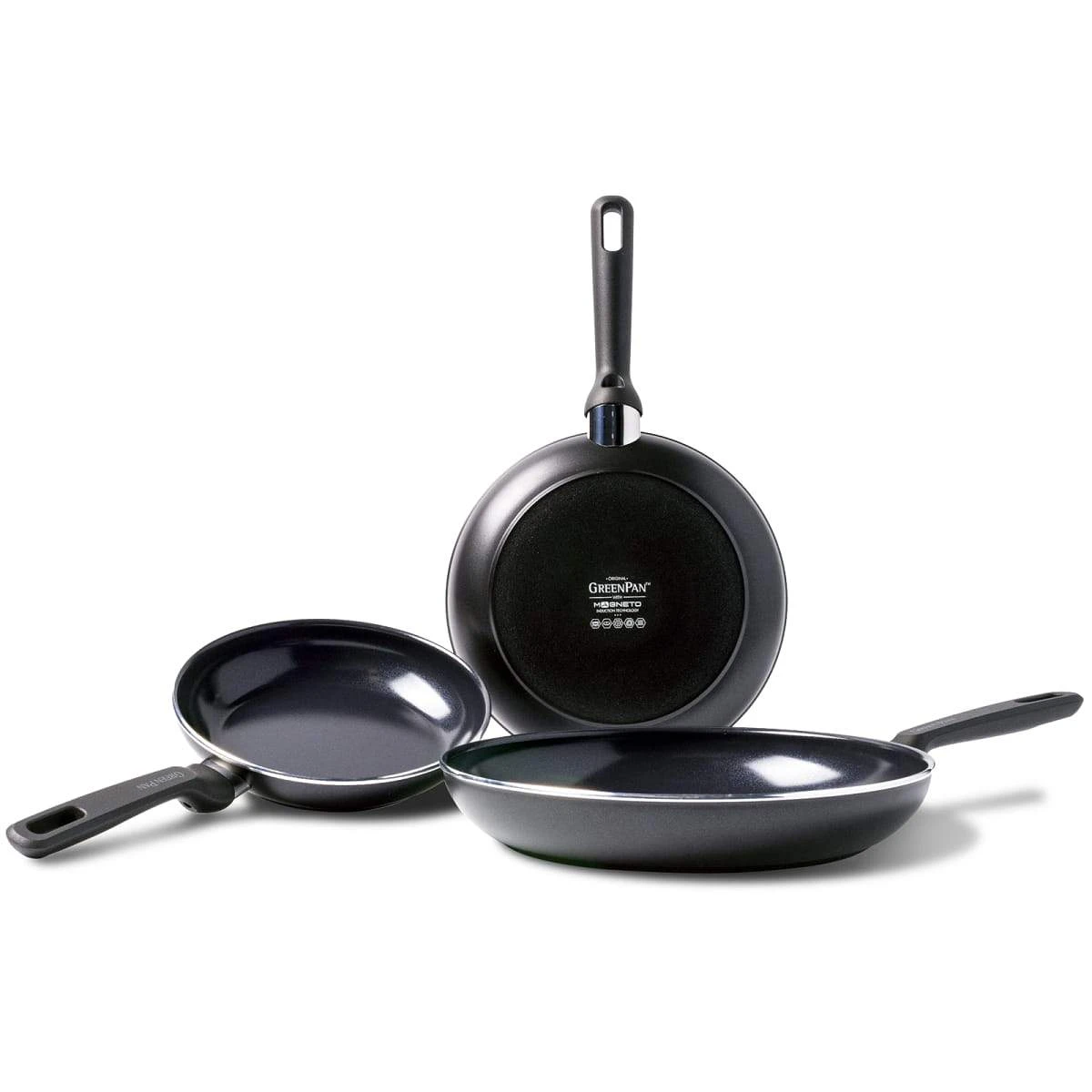 Memphis<br> 3pc Cookware Sets, Black - 20, 24 & 28cm 1 Memphis<br> 3pc Cookware Sets, Black - 20, 24 & 28cm