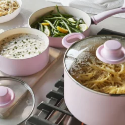 GreenLife Soft Grip<br> SOFT GRIP 16PC COOKWARE SETS, PINK -Chic Kitchen Utensils CC002377 001 GreenLife Soft Grip SOFT GRIP 16PC COOKWARE SETS PINK 4 37a2c10f 6b6c 40e1 b30c 2017ae2fc89e
