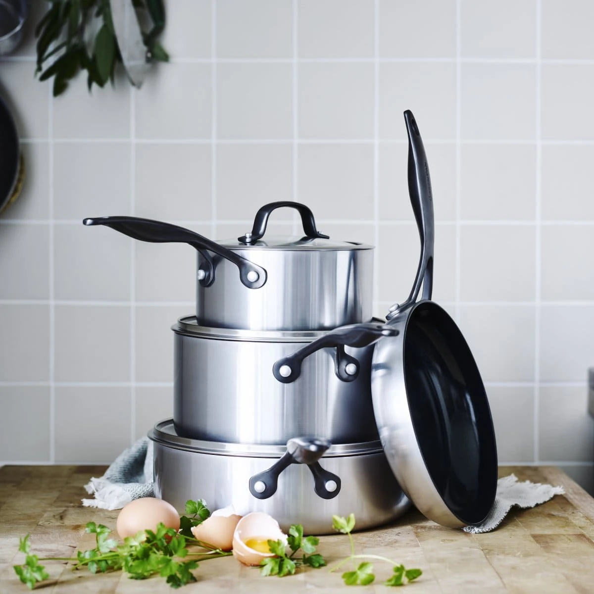 Venice Pro<br> 14PC COOKWARE SETS, STAINLESS STEEL/BLACK 3 Venice Pro<br> 14PC COOKWARE SETS, STAINLESS STEEL/BLACK - Image 3