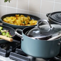 Mayflower<br> Stock Pot With Lid, Smokey Sky Blue - 24cm -Chic Kitchen Utensils CC003224 001 Mayflower Stock Pot with Lid Smokey Sky Blue 24cm 4 eb399c7b 130a 40bc 93e3 b9f0dcb141ff