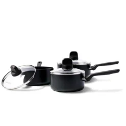 Memphis<br> 6pc Cookware Sets, Black - 16, 18 & 20cm