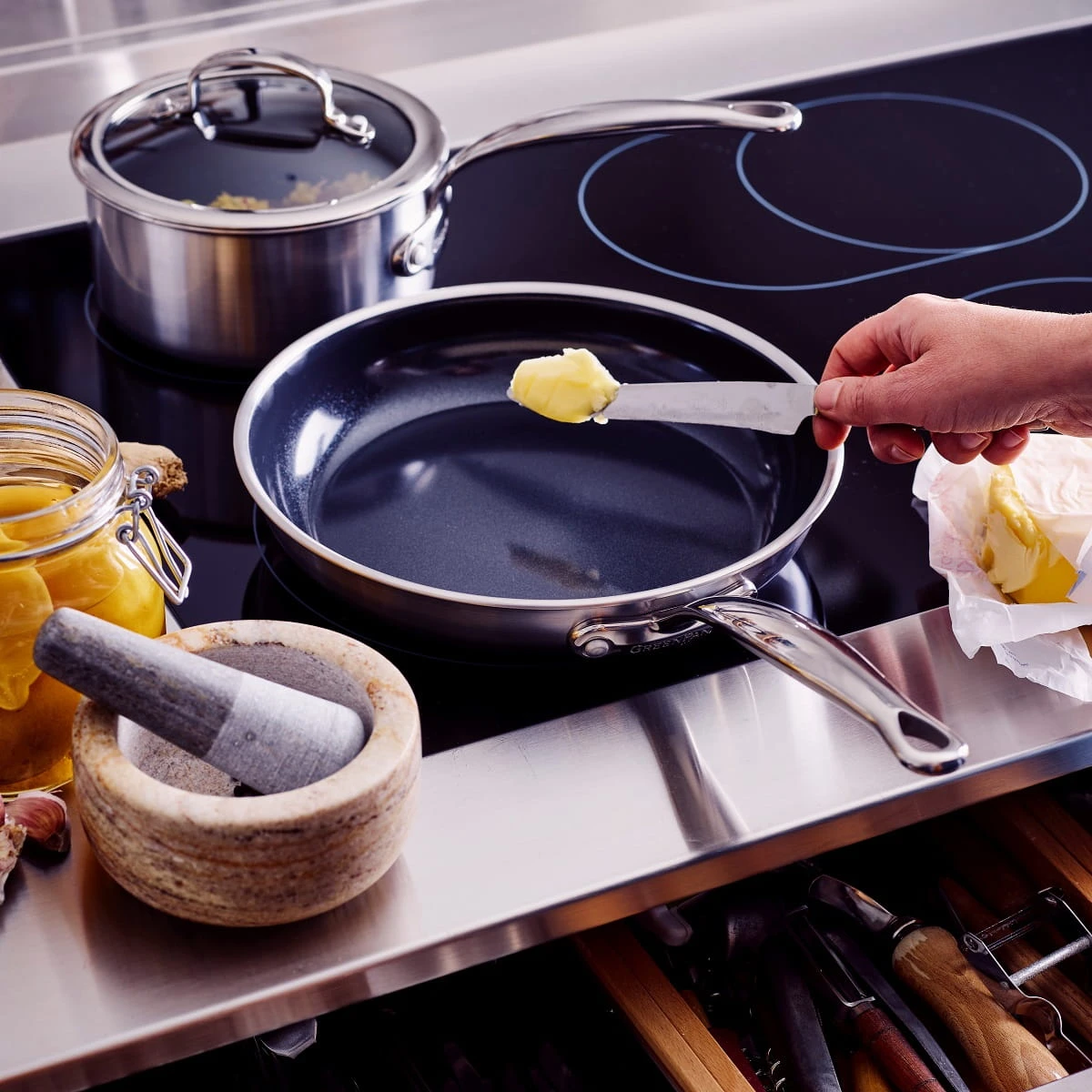 Premiere<br> Frying Pan, Stainless Steel - 20cm 6 Premiere<br> Frying Pan, Stainless Steel - 20cm - Image 6