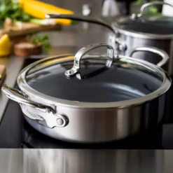 Premiere<br> Skillet With Lid, Stainless Steel - 30cm -Chic Kitchen Utensils CC004414 001 Premiere Skillet with Lid Stainless Steel 30cm 5