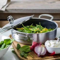 Premiere<br> Skillet With Lid, Stainless Steel - 30cm -Chic Kitchen Utensils CC004414 001 Premiere Skillet with Lid Stainless Steel 30cm 6