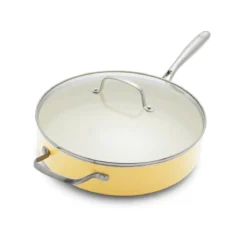 GREENLIFE ARTISAN <br> SKILLET WITH LID, YELLOW - 30CM