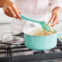 GREENLIFE ARTISAN<br>4PC COOKWARE SETS, TURQUOISE - 15 & 18CM -Chic Kitchen Utensils CC004707 001 GREENLIFE ARTISAN 4PC COOKWARE SETS TURQUOISE 15 18CM 9 8eea08b6 ae90 40d7 86aa 94a631193a41