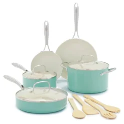 GREENLIFE ARTISAN<br>12PC COOKWARE SETS, TURQUOISE