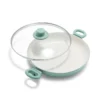 GreenLife Soft Grip<br> SOFT GRIP GRILL PAN WITH LID, TURQUOISE - 28CM