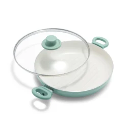 GreenLife Soft Grip<br> SOFT GRIP GRILL PAN WITH LID, TURQUOISE - 28CM