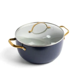 Padova<br> Stock Pot With Lid, Dark Blue - 24cm