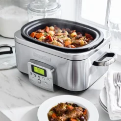Slow Cooker<br> Stainless Steel, 6L -Chic Kitchen Utensils CC005722 001 SLOW COOKER STAINLESS STEEL 6L 4 R1