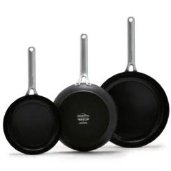 Omega<br> 3pc Cookware Sets, Black - 20, 24 & 28cm