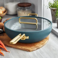 Chic Kitchen Utensils -Chic Kitchen Utensils CC007795 102 Tucci Stanley Tucci Ceramic Non Stick 33cm Essential Stanley Pan Venetian Teal 3 8e9f8487 0f27 401d bb92 dae551272626