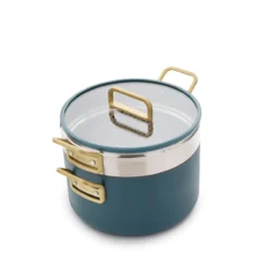 Stanley Tucci™<br> Ceramic Non-stick 11-Piece Cookware Set | Venetian Teal -Chic Kitchen Utensils CC007800 102 Tucci Stanley Tucci Ceramic Non Stick 11 Piece Cookware Set Venetian Teal 4 c3ed3d44 d020 4821 b2bd 937a6193e074