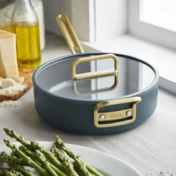 Stanley Tucci™<br> Ceramic Non-stick 11-Piece Cookware Set | Venetian Teal -Chic Kitchen Utensils CC007800 102 Tucci Stanley Tucci Ceramic Non Stick 11 Piece Cookware Set Venetian Teal 6 de83d6f4 7995 4bfb 9b4c d5eb1d382afc