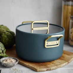 Stanley Tucci™<br> Ceramic Non-stick 11-Piece Cookware Set | Venetian Teal -Chic Kitchen Utensils CC007800 102 Tucci Stanley Tucci Ceramic Non Stick 11 Piece Cookware Set Venetian Teal 7 5bd40555 dd49 4f99 a634 e77369c012d8