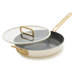 Stanley Tucciâ„¢<br> Ceramic Non-Stick 30CM Frypan With Lid | Carrara White