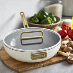 Stanley Tucci™<br> Ceramic Non-stick 11-Piece Cookware Set | Carrara White -Chic Kitchen Utensils CC007808 102 Tucci Stanley Tucci Ceramic Non Stick 11 Piece Cookware Set Carrara White 9 8ffbcf24 97fd 4037 933c a2963376a2f8