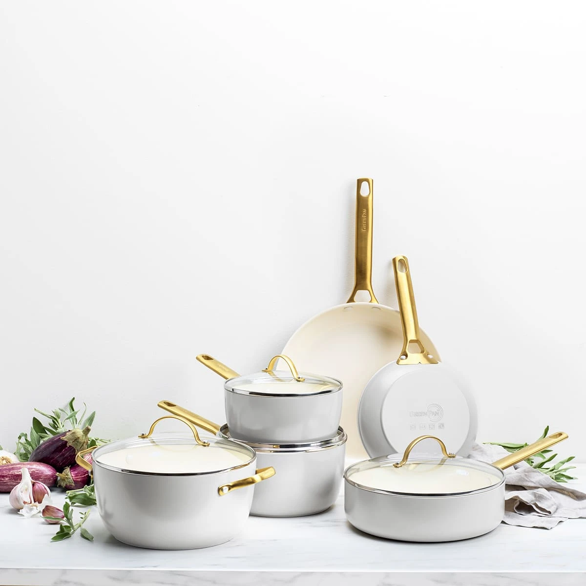 Padova<br> 10PC COOKWARE SETS, DOVE GREY 2 Padova<br> 10PC COOKWARE SETS, DOVE GREY - Image 2