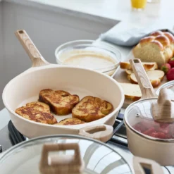 GreenLife Arte<br> 8pc Cookware Set, Cream With White Speckle -Chic Kitchen Utensils CC008534 001 Arte GreenLife Arte 8PC Cookware Set Cream with White Speckle 9 7b8f1ba6 1f08 4d2a 9dbc 1d360d1bfdb8