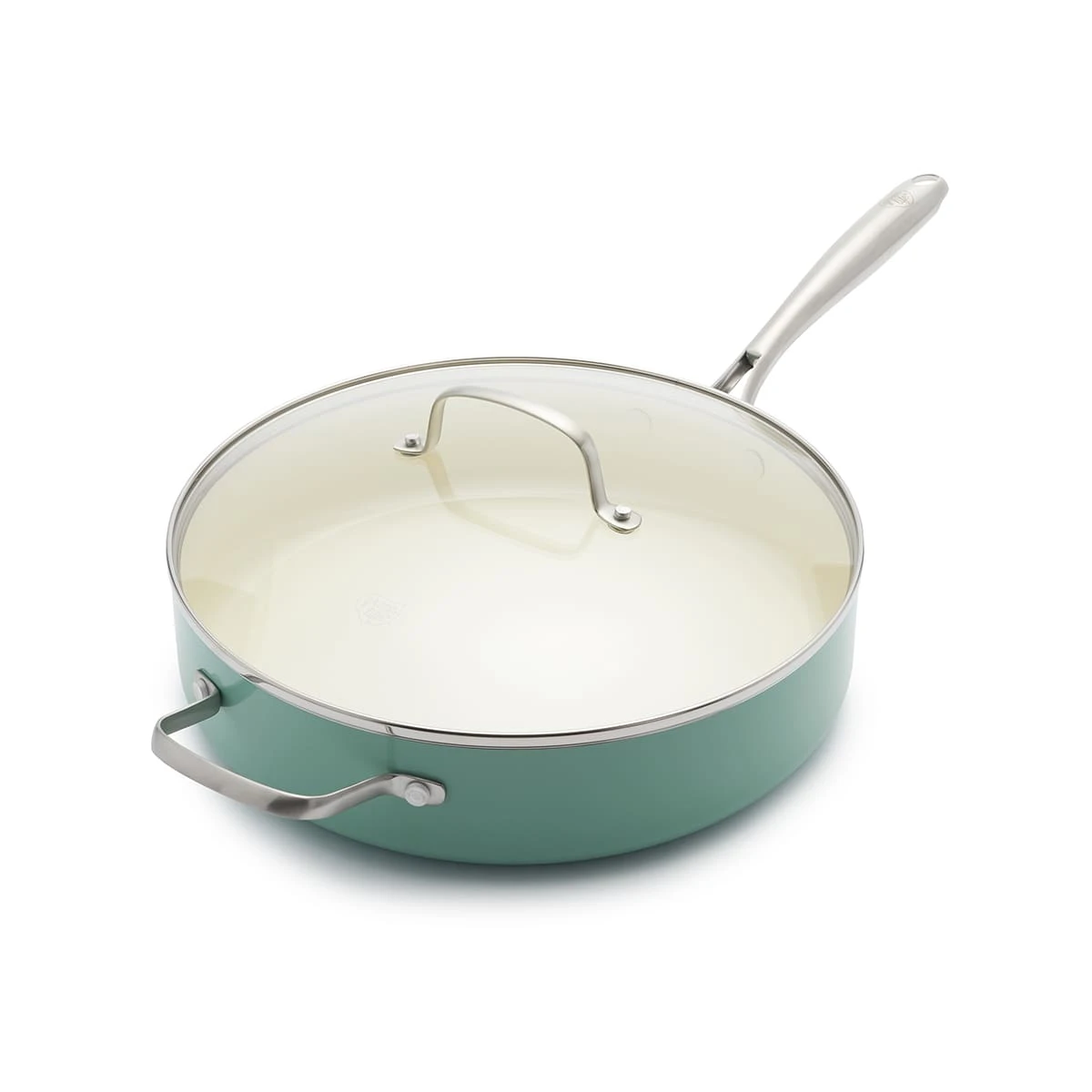 GREENLIFE ARTISAN <br> SKILLET WITH LID, Turquoise - 30CM 1 GREENLIFE ARTISAN <br> SKILLET WITH LID, Turquoise - 30CM