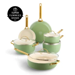 Padova<br> 10pc Cookware Sets, Green Sage