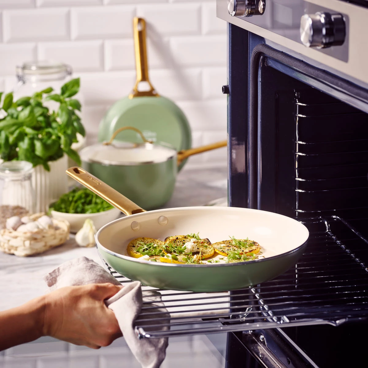 Padova<br> 10pc Cookware Sets, Green Sage 5 Padova<br> 10pc Cookware Sets, Green Sage - Image 5