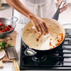 GreenPan Rio 5qt Ceramic Non-Stick Covered Saute Pan With Helper Handle Black -Chic Kitchen Utensils GUEST 0529b12b 993a 4777 aee5 4d05e2eab974