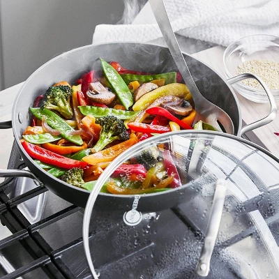 GreenPan Chatham Hard Anodized Healthy Ceramic Nonstick 11" Everyday Frying Pan With 2 Handles And Lid - Gray 2 GreenPan Chatham Hard Anodized Healthy Ceramic Nonstick 11" Everyday Frying Pan With 2 Handles And Lid - Gray - Image 2