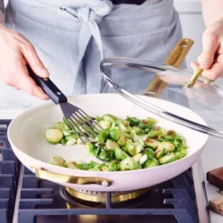 GreenPan Reserve 12" Frypan With Helper Handle & Lid Blush -Chic Kitchen Utensils GUEST 323430c2 b1d7 4060 8a8e 0db8e1e7d4d9