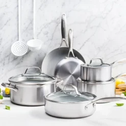 Greenpan Venice Pro Tri-Ply Stainless Steel Ceramic Non Stick 10" Frypan Vibrant Silver -Chic Kitchen Utensils GUEST 64196815 33f9 4959 bc82 de0ef18afd47