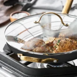 GreenPan Reserve 12" Frypan With Helper Handle & Lid Black -Chic Kitchen Utensils GUEST 6af3c043 fbdc 40f0 97c9 540c19a38599