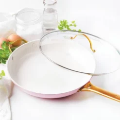 GreenPan Reserve 12" Frypan With Helper Handle & Lid Blush -Chic Kitchen Utensils GUEST ad6e743e a92e 496e 93a3 04b52cf0a4a7