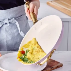 GreenPan Reserve 12" Frypan With Helper Handle & Lid Blush