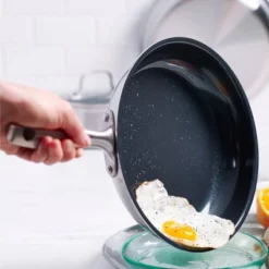 GreenPan Greenwich 12" Stainless Steel Frypan With Lid -Chic Kitchen Utensils GUEST f6801e0b 943e 4604 b53b aa64f8ae54f0