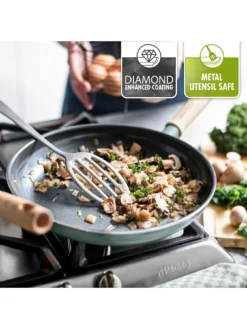 GreenPan Mayflower 5-Piece Ceramic Non-Stick Induction Pan Set -Chic Kitchen Utensils PFYFQ SQ5 0000000020 BLUE SLd3