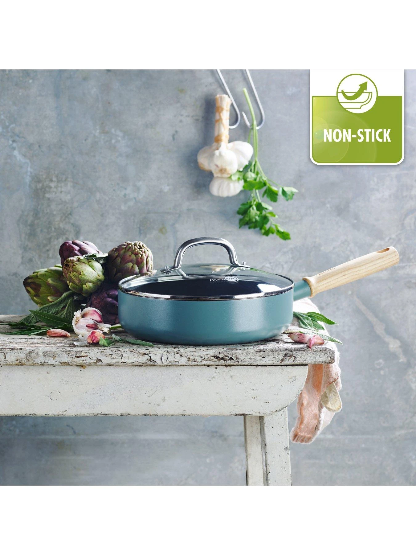 GreenPan Mayflower Ceramic Non-Stick 24 Cm Skillet With Lid 2 GreenPan Mayflower Ceramic Non-Stick 24 Cm Skillet With Lid - Image 2