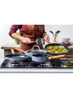GreenPan Mayflower Pro 9-Piece Ceramic Non-Stick Induction Pan Set -Chic Kitchen Utensils UUU6Z SQ3 0000000005 GREY SLd1